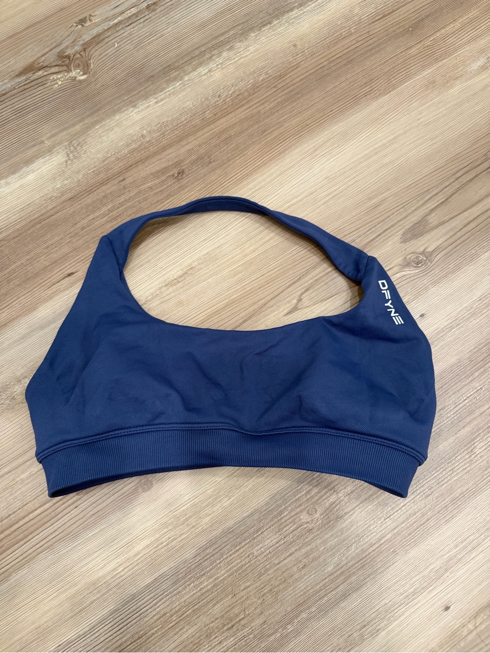 DFYNE Navy Blue Halter Sports Bra-Size S